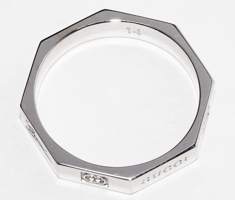 Luxury Gucci Trending 2025 K18WG Octagonal Ring Size 14