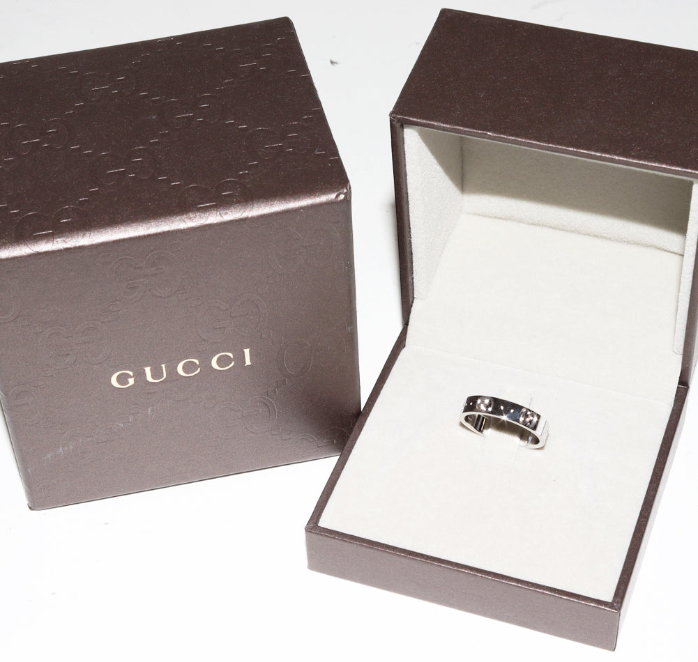 Luxury Gucci Trending 2025 K18WG Icon Ring #13 (12.5)