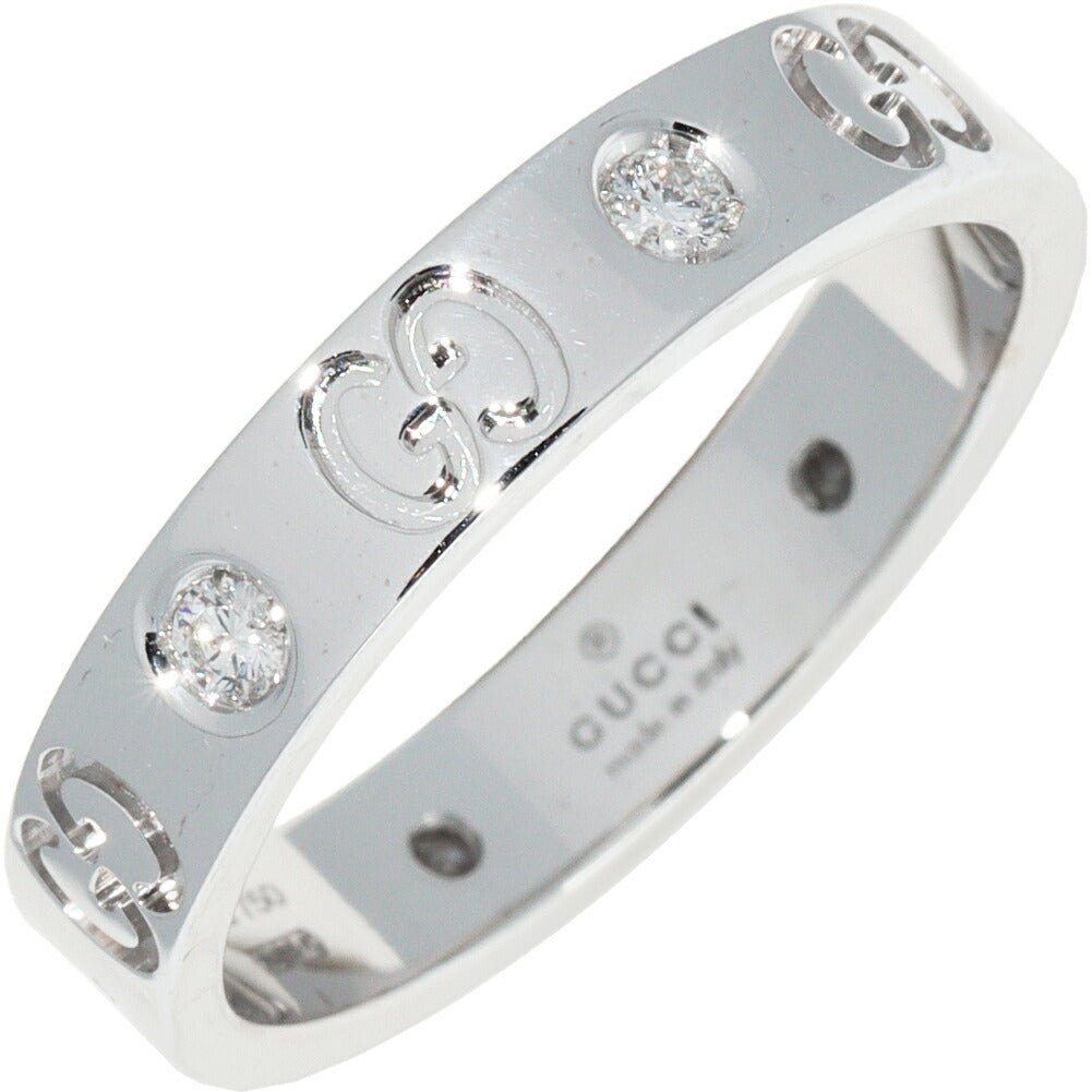 Luxury Gucci Trending 2025 K18WG Diamond Icon Ring
