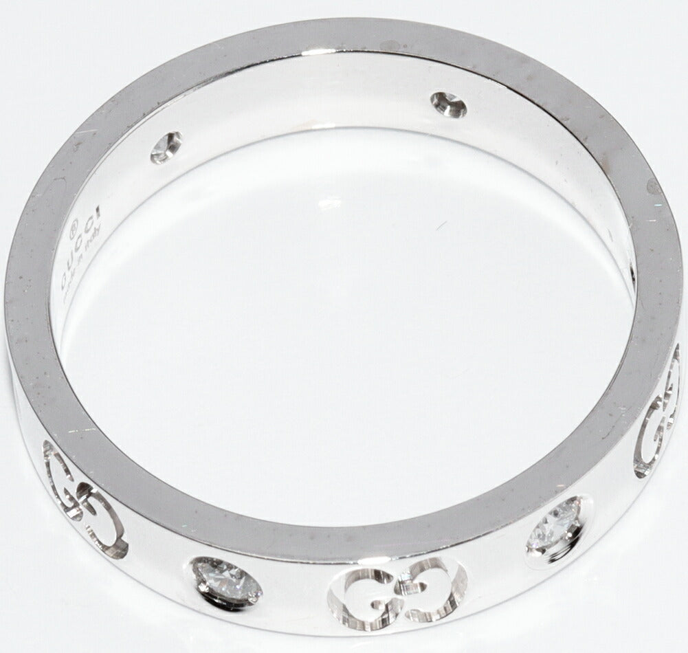 Luxury Gucci Trending 2025 K18WG Diamond Icon Ring