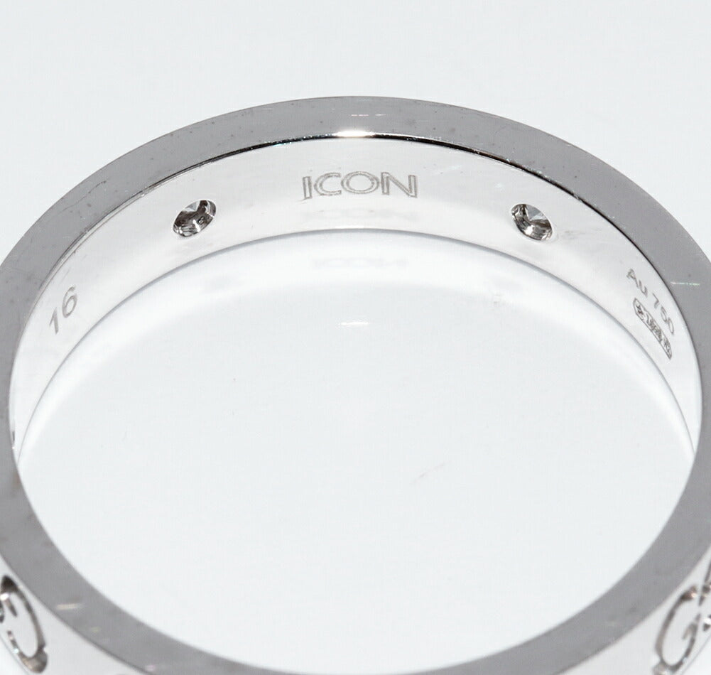 Luxury Gucci Trending 2025 K18WG Diamond Icon Ring