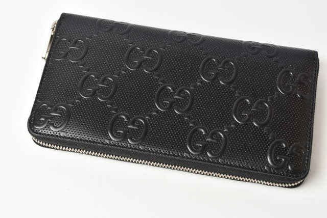 Luxury Gucci Trending 2025 Leather Zip-Around Wallet GG Signature Embossed