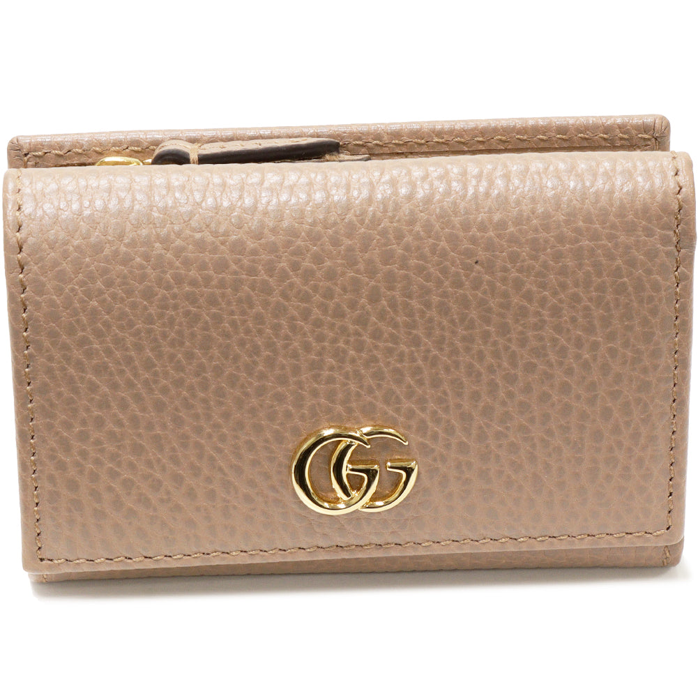 Luxury Gucci Trending 2025 GG Marmont Compact Trifold Wallet Dusty Pink 644407