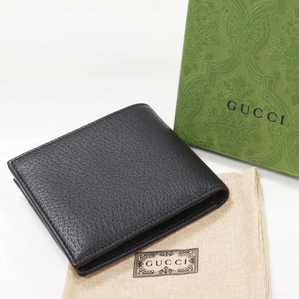 Luxury Gucci Trending 2025 Horsebit Bifold Wallet Black Calf