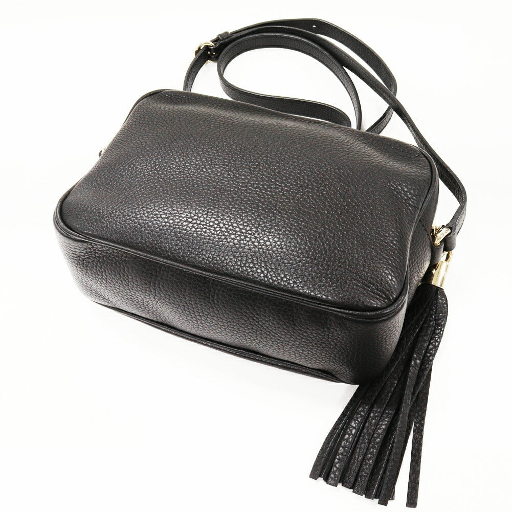 Luxury Gucci Trending 2025 Soho Disco Calf Shoulder Bag Black