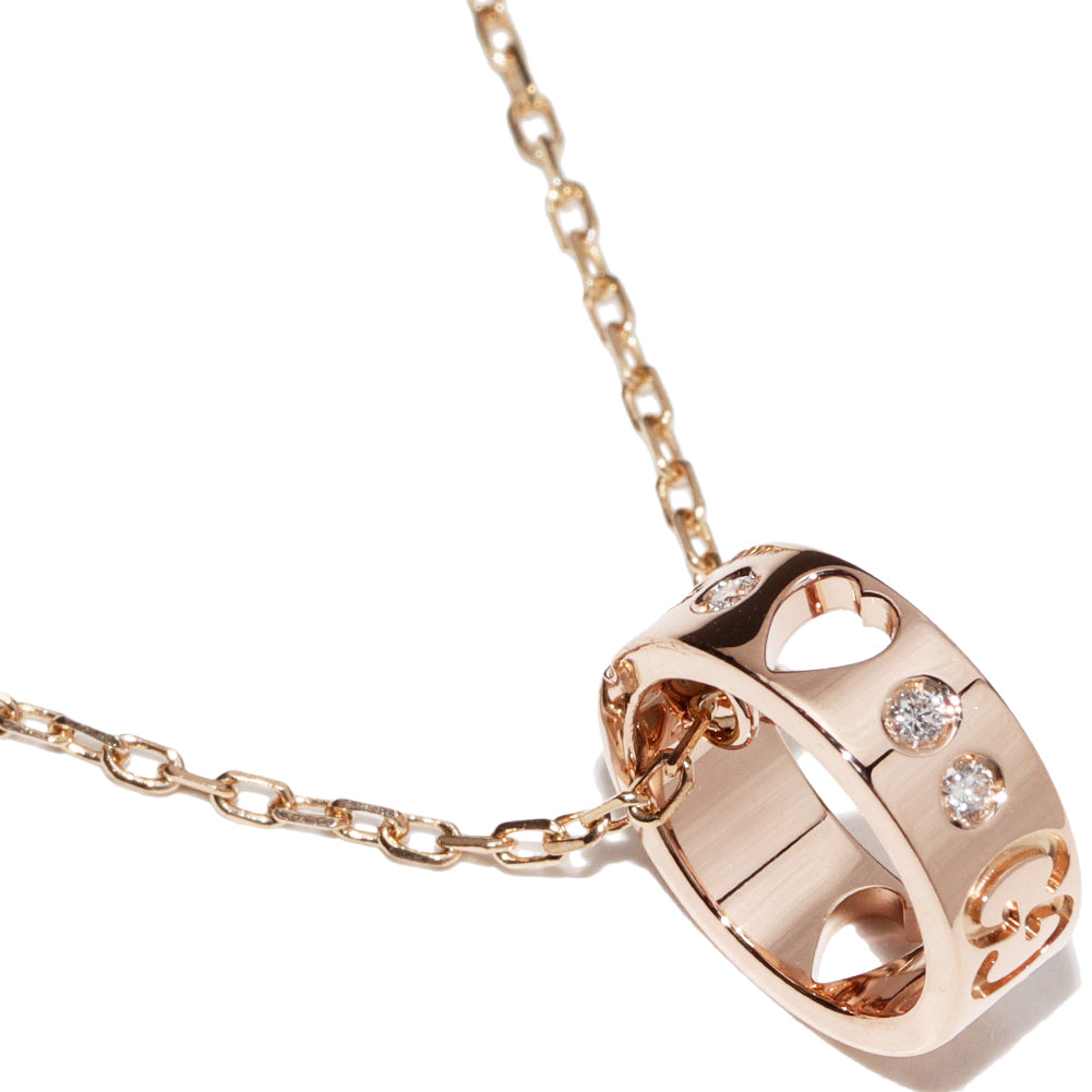 Luxury Gucci Trending 2025 K18PG Diamond Pendant Necklace