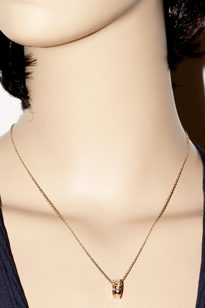 Luxury Gucci Trending 2025 K18PG Diamond Pendant Necklace