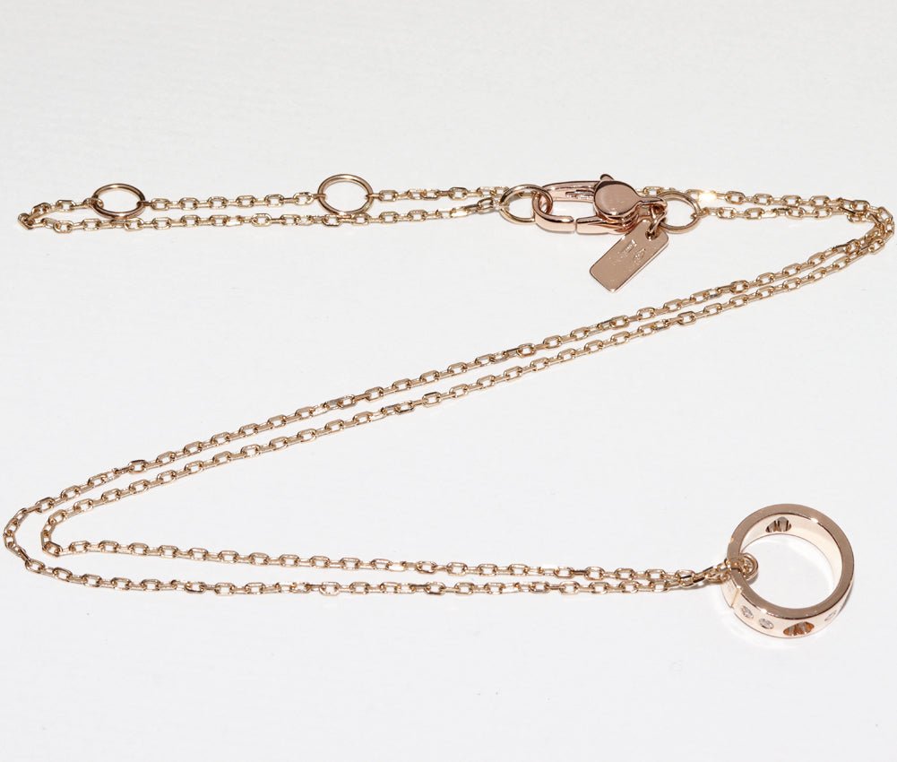 Luxury Gucci Trending 2025 K18PG Diamond Pendant Necklace