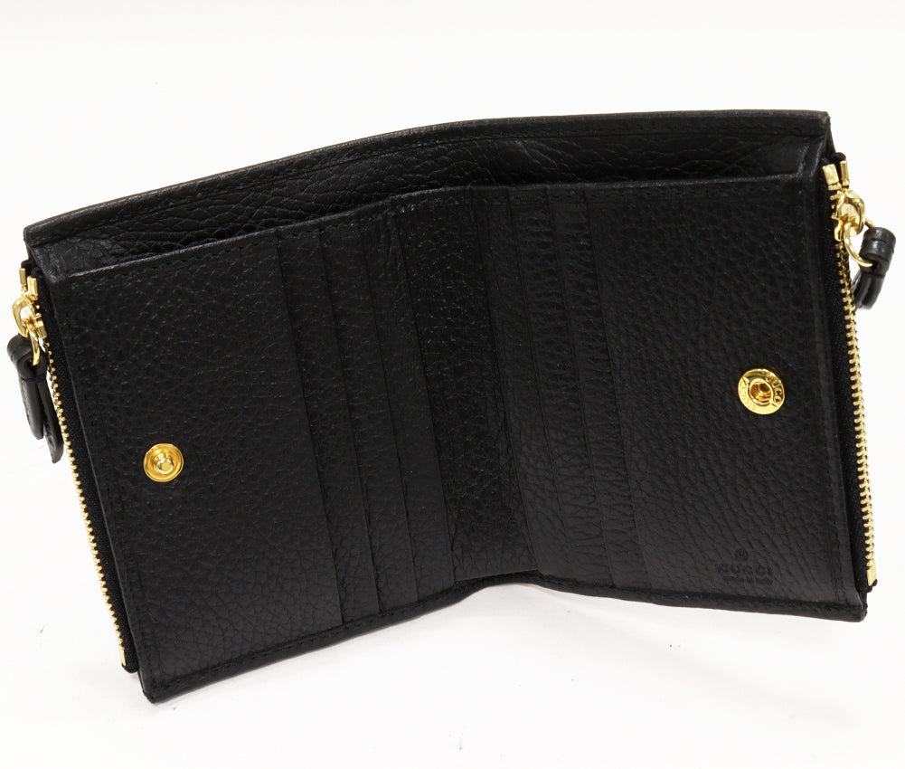Luxury Gucci Trending 2025 Bifold Wallet GG Marmont Compact Black