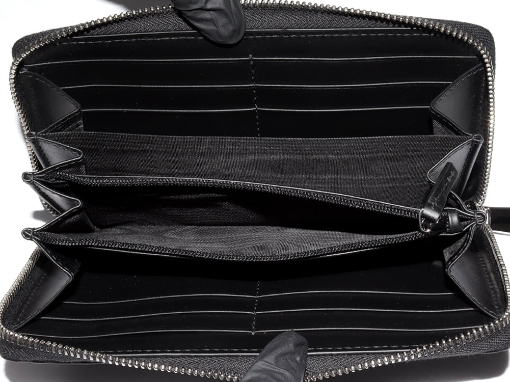 Luxury Gucci Trending 2025 Black Leather Zip-Around Long Wallet 473928