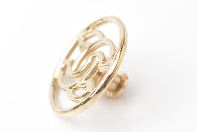 Chanel Metal Brooch Circle Coco Mark Gold