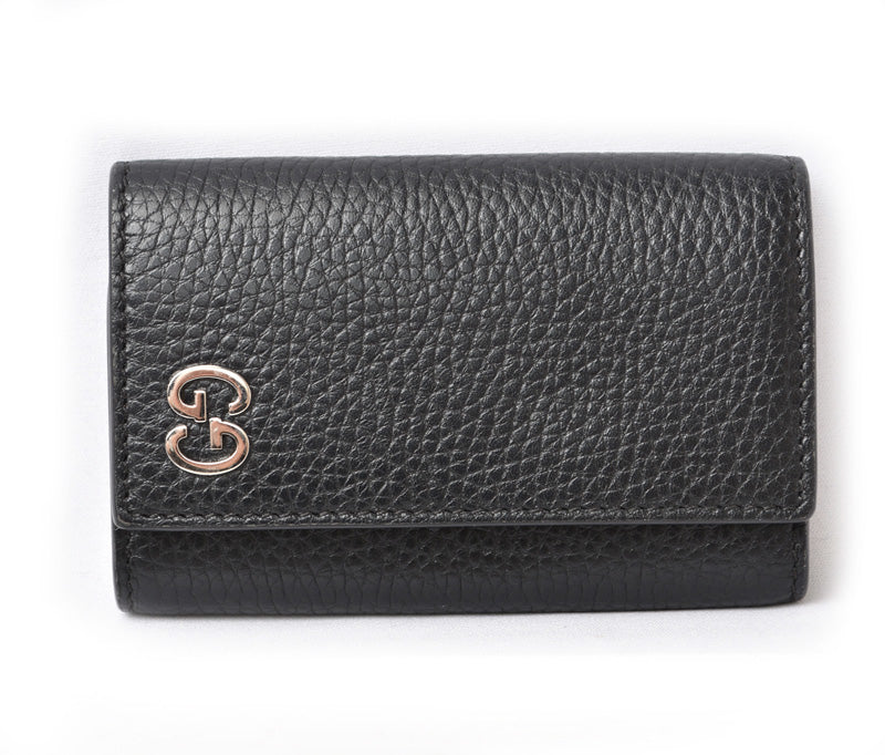 Luxury Gucci Trending 2025 Leather Key Case/Key Holder Black/Silver