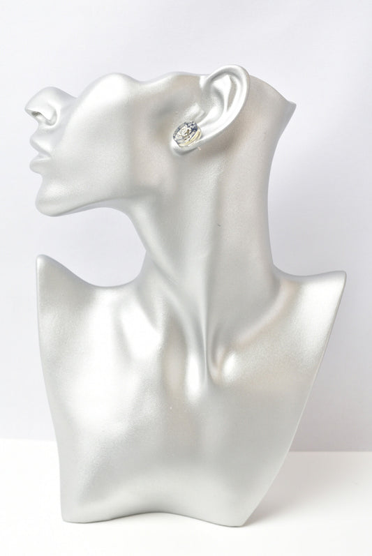 Chanel CC Circle Rhinestone Pearl Earrings