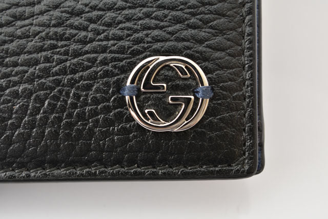 Luxury Gucci Trending 2025 Leather Bifold Wallet Men Interlocking G Bicolor