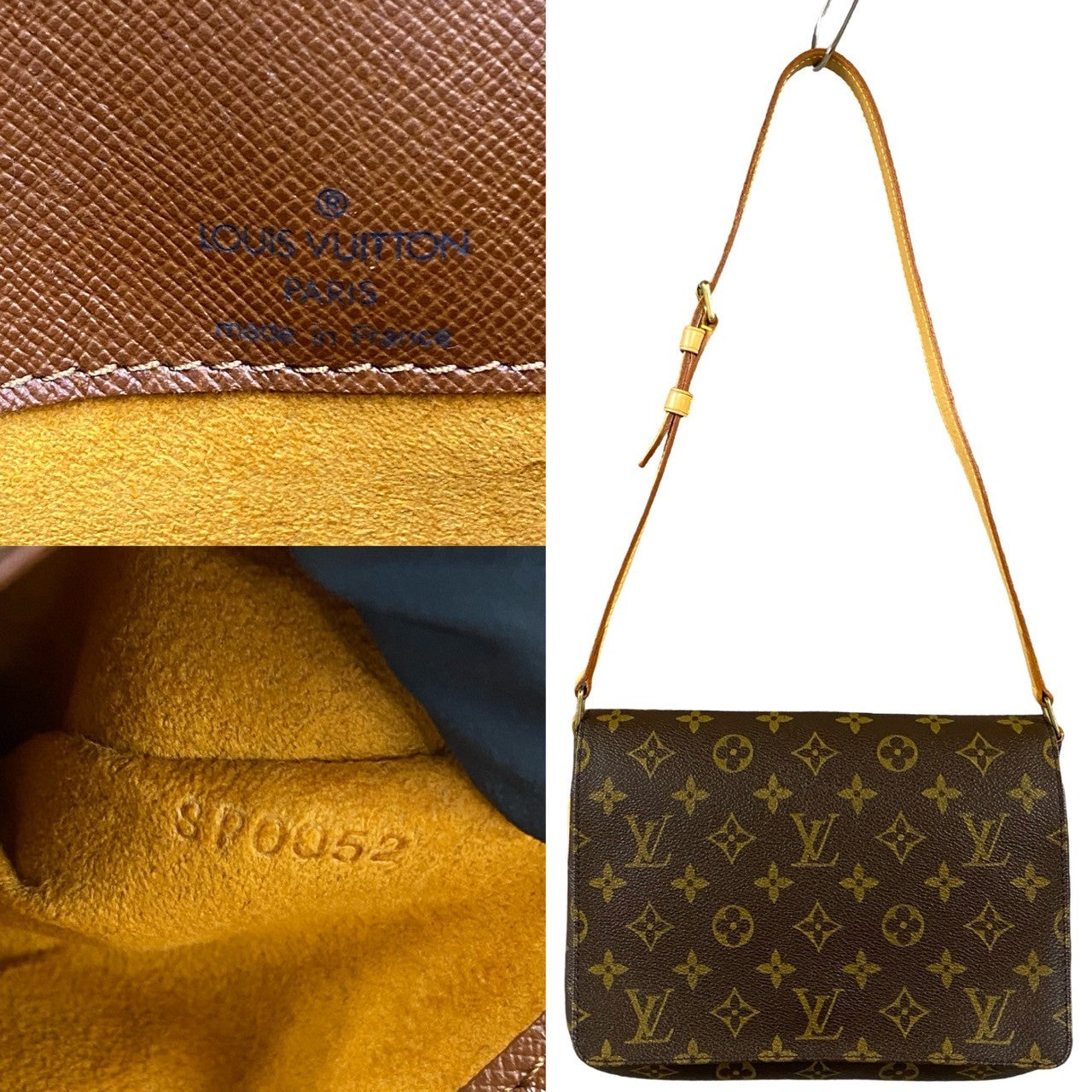 LOUIS VUITTON Shoulder Bag leather Brown Monogram Musette Salsa