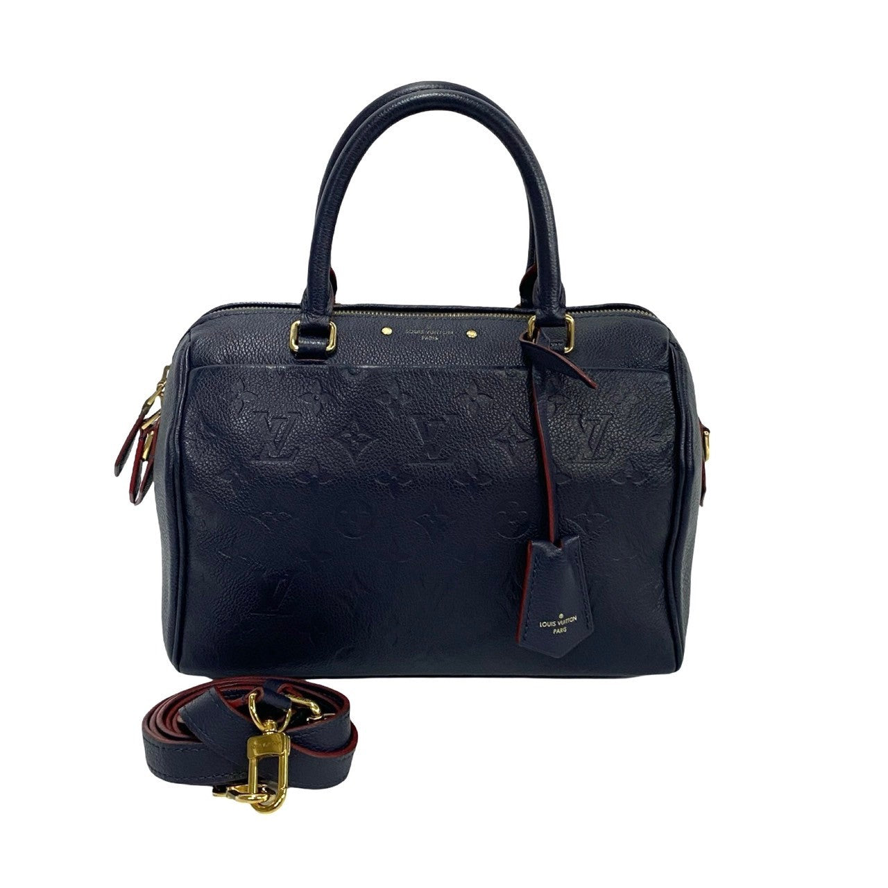 LOUIS VUITTON Shoulder Bag leather Navy Monogram Ann Platt Speedy bandouliere