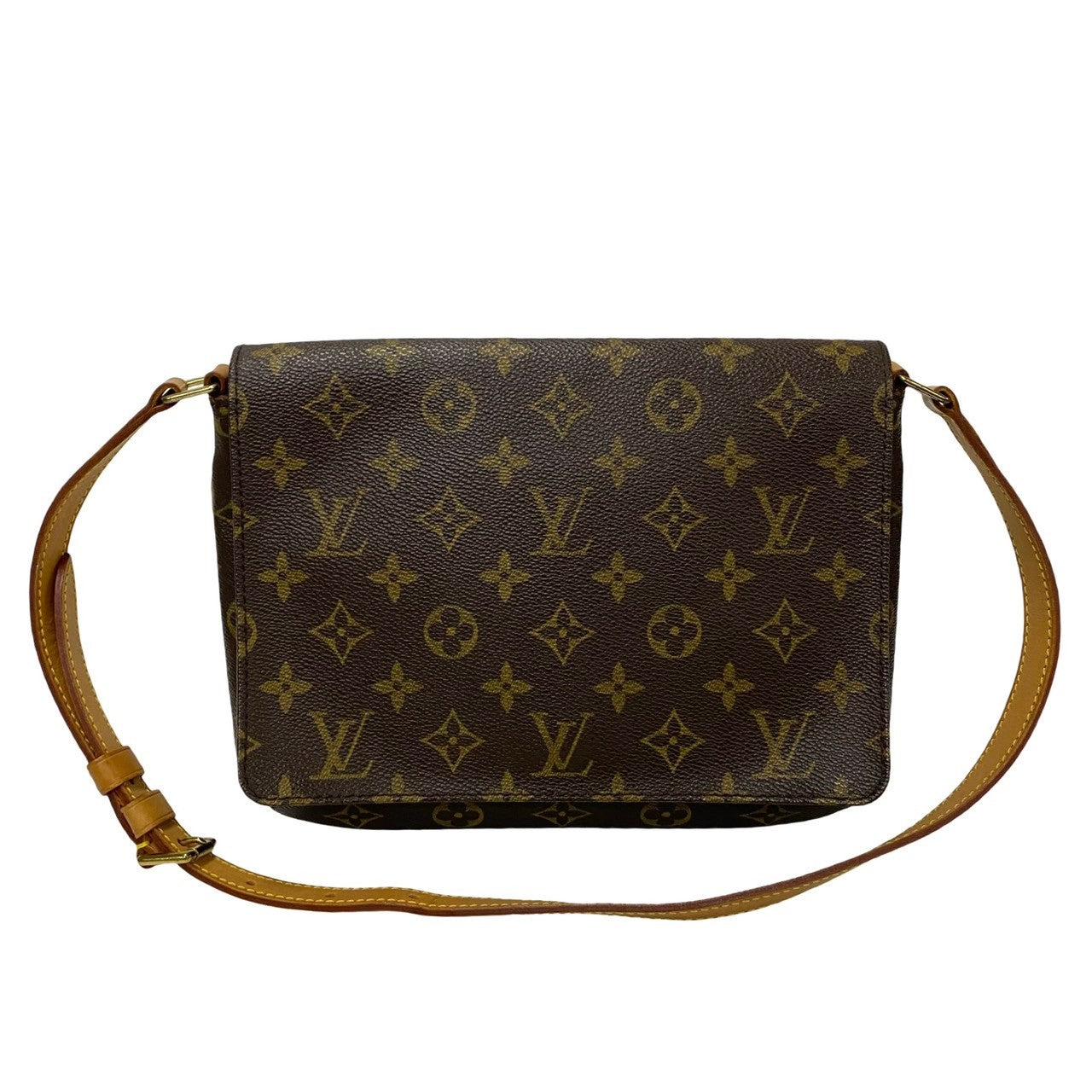 LOUIS VUITTON Shoulder Bag leather Brown Monogram Musette tango