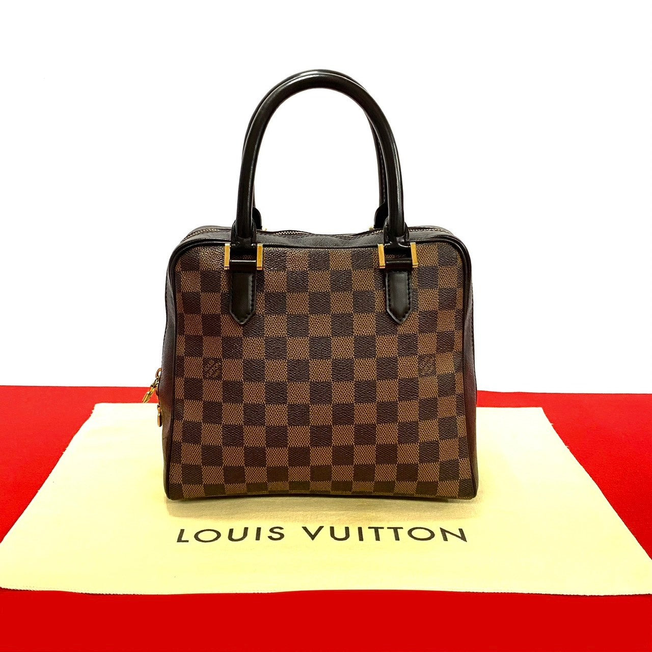 Louis Vuitton Damier Leather Brera Handbag Brown