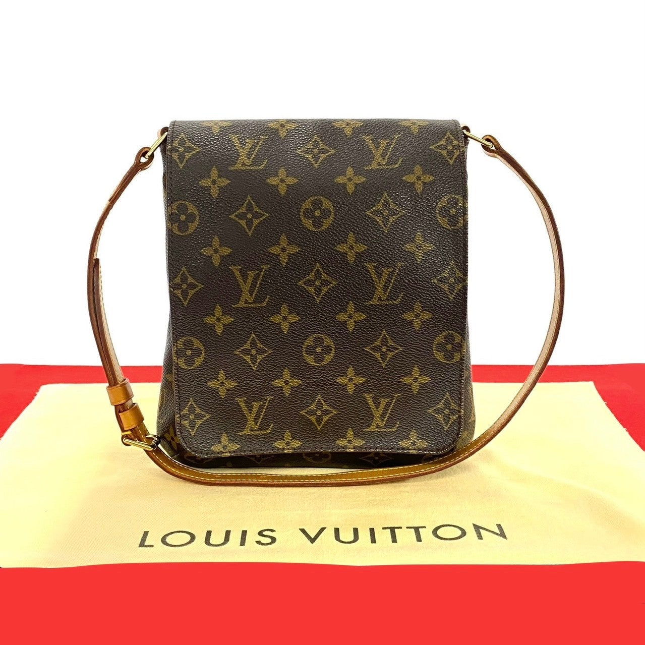LOUIS VUITTON Shoulder Bag leather Brown Monogram Musette Salsa