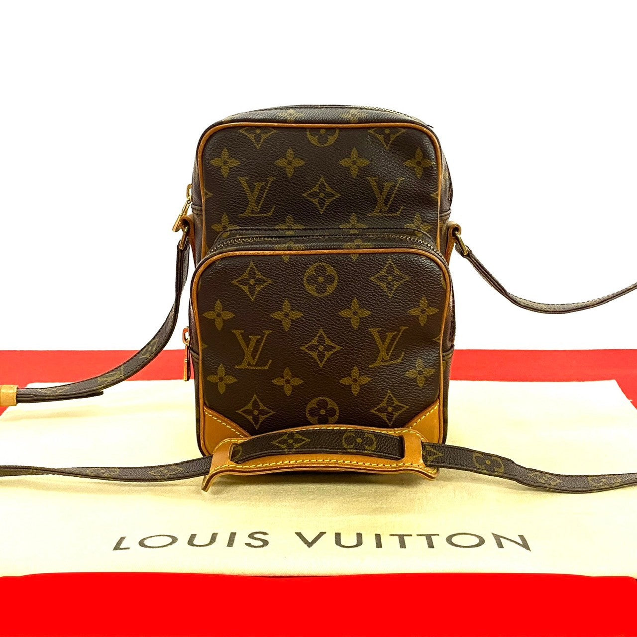 LOUIS VUITTON Shoulder Bag leather Brown Monogram Amazone
