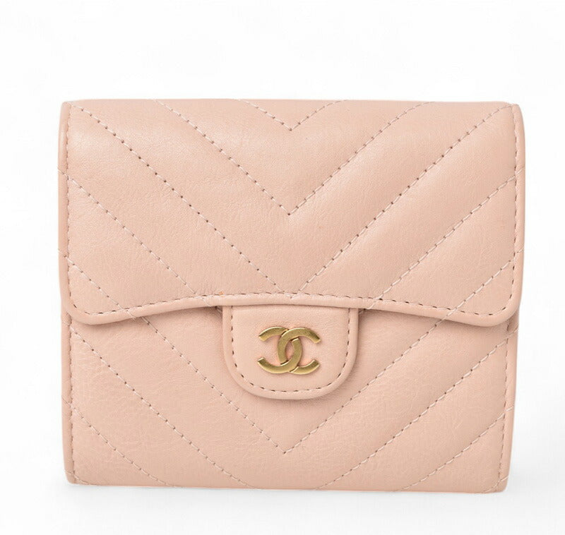 Chanel Mini Trifold Wallet Chevron Leather