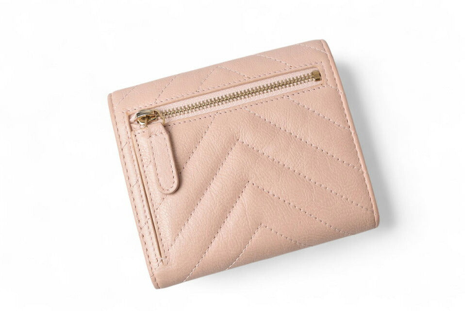 Chanel Mini Trifold Wallet Chevron Leather