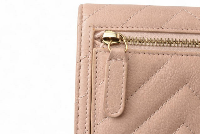 Chanel Mini Trifold Wallet Chevron Leather