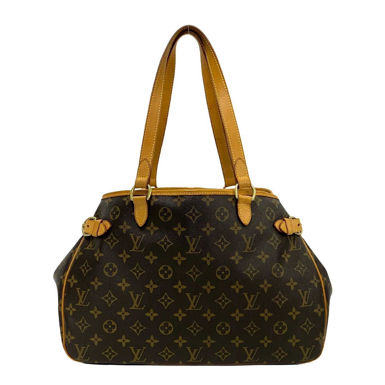 LOUIS VUITTON Tote Bag leather Brown Monogram Batignolles Horizontal