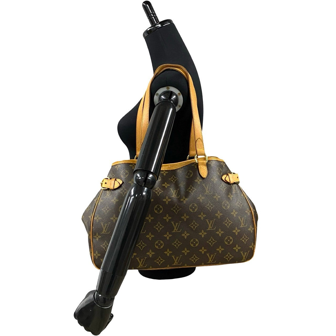 LOUIS VUITTON Tote Bag leather Brown Monogram Batignolles Horizontal