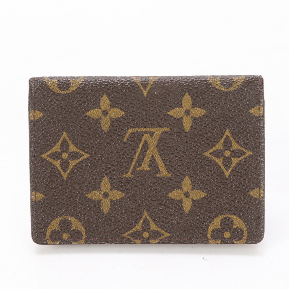 LOUIS VUITTON Card Case M60533 leather Ebene Monogram Porto 2 Cult Vertical
