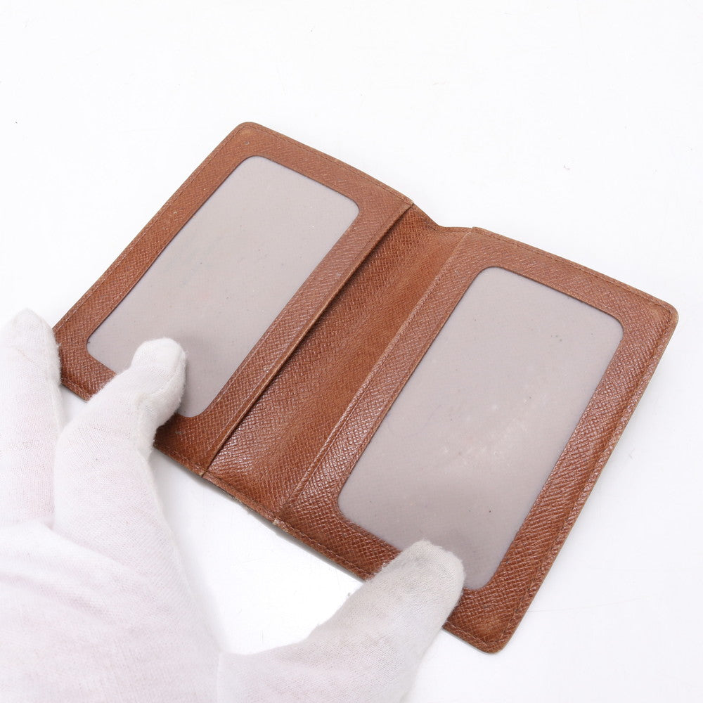 LOUIS VUITTON Card Case M60533 leather Ebene Monogram Porto 2 Cult Vertical