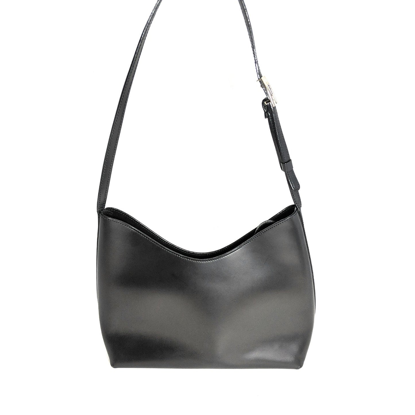 Luxury Gucci Vintage Black Leather Shoulder Bag