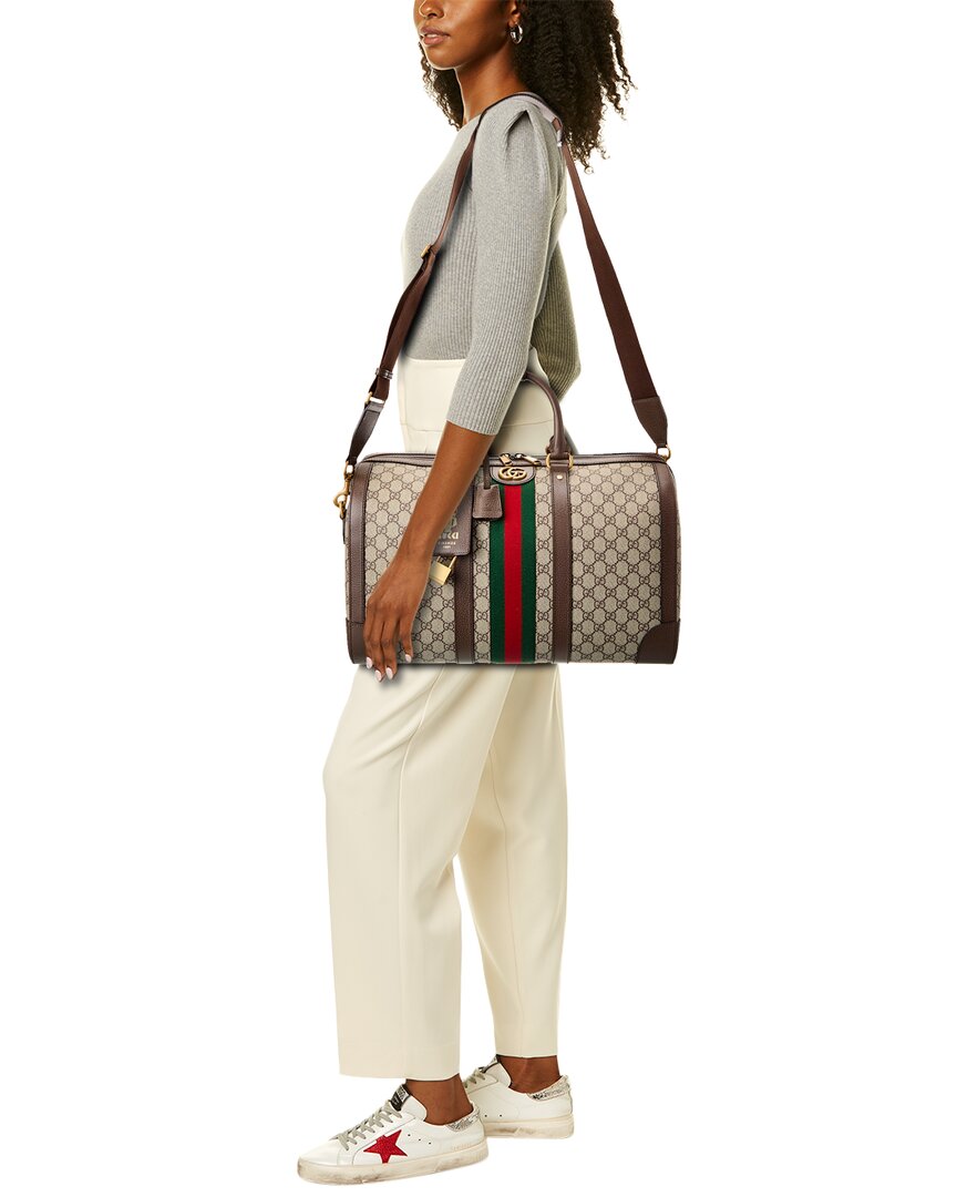Gucci Savoy Medium GG Supreme Canvas & Leather Satchel