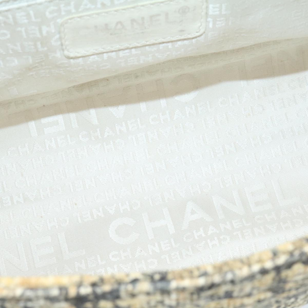 CHANEL Camellia Icon Turn lock Chain Flap ShoulderBag Beige Black CC  24396A