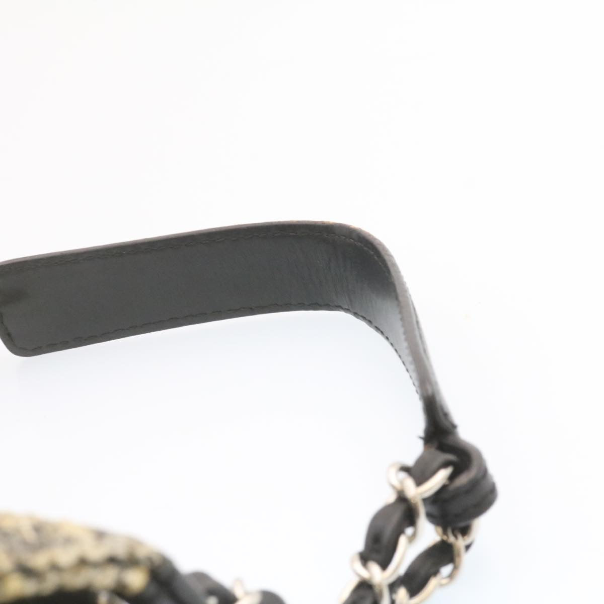 CHANEL Camellia Icon Turn lock Chain Flap ShoulderBag Beige Black CC  24396A
