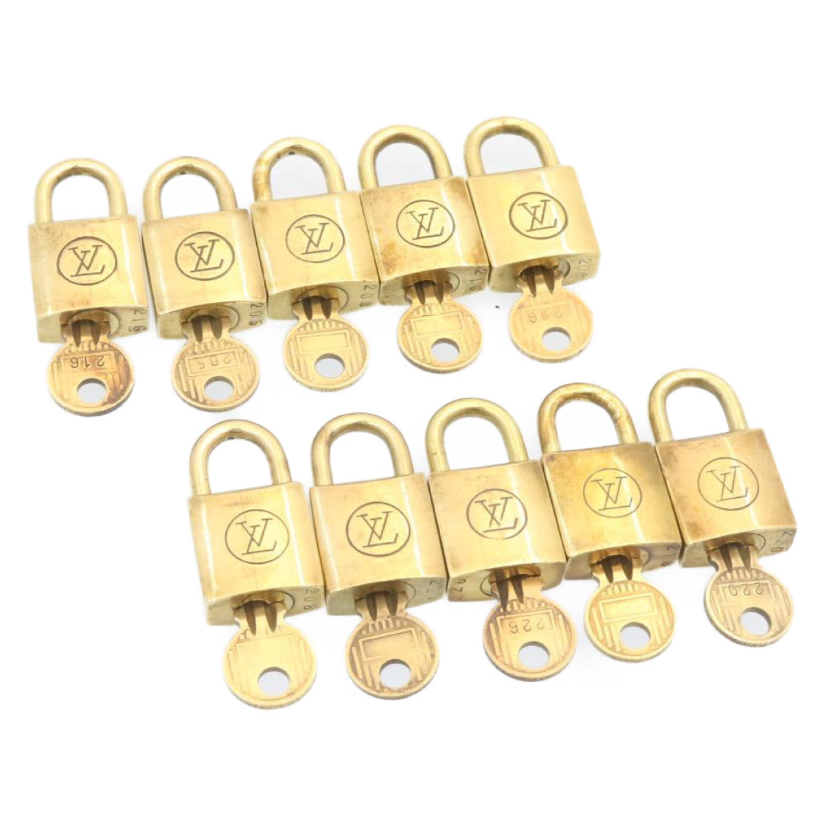 LOUIS VUITTON Padlock 10set Vintage Gold Tone LV 24411