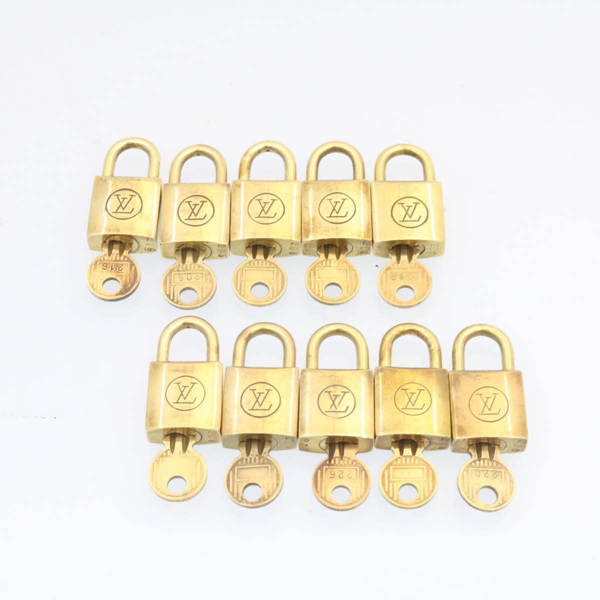 LOUIS VUITTON Padlock 10set Vintage Gold Tone LV 24411