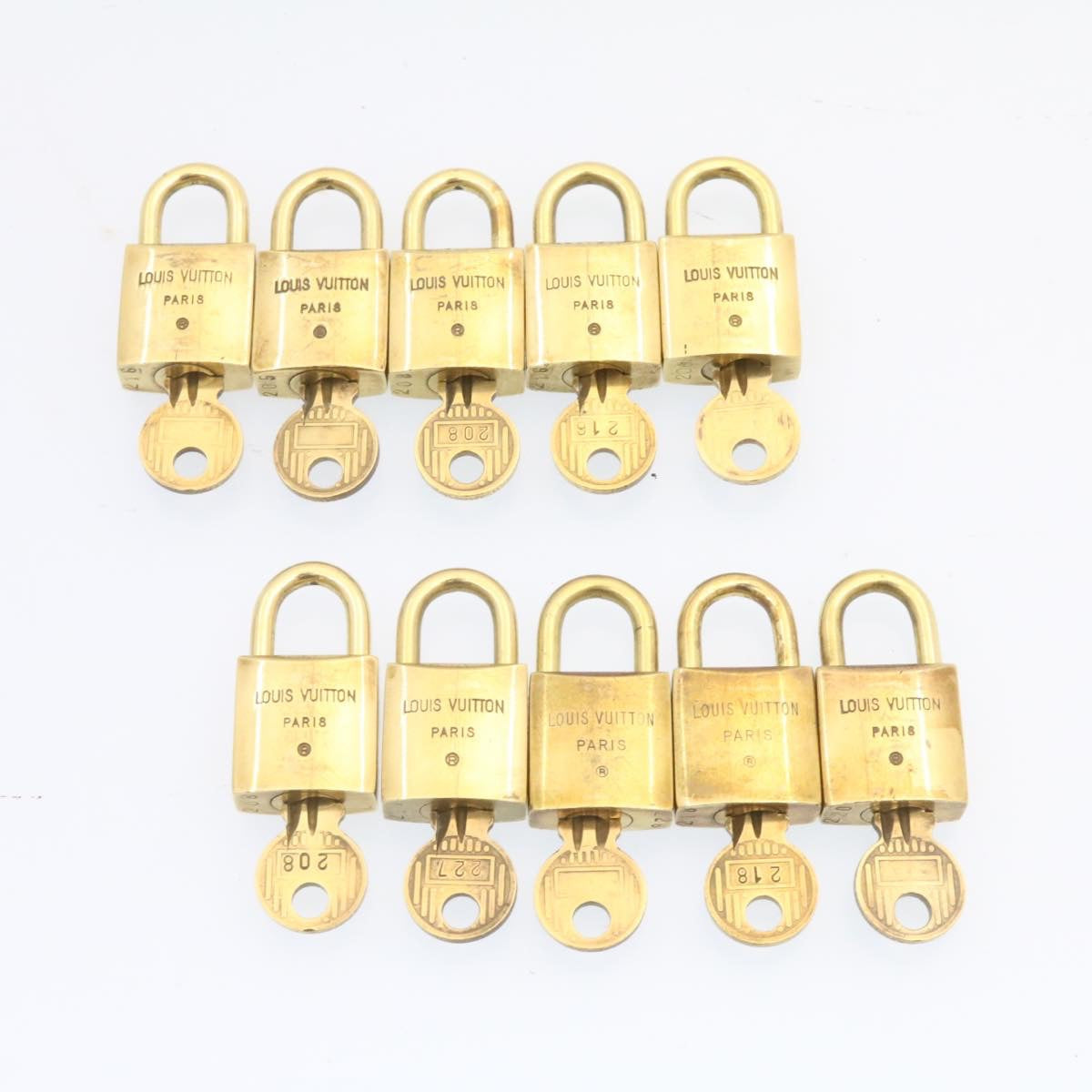 LOUIS VUITTON Padlock 10set Vintage Gold Tone LV 24411