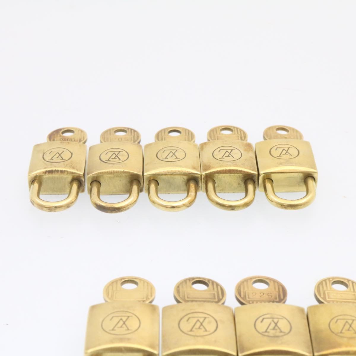 LOUIS VUITTON Padlock 10set Vintage Gold Tone LV 24411