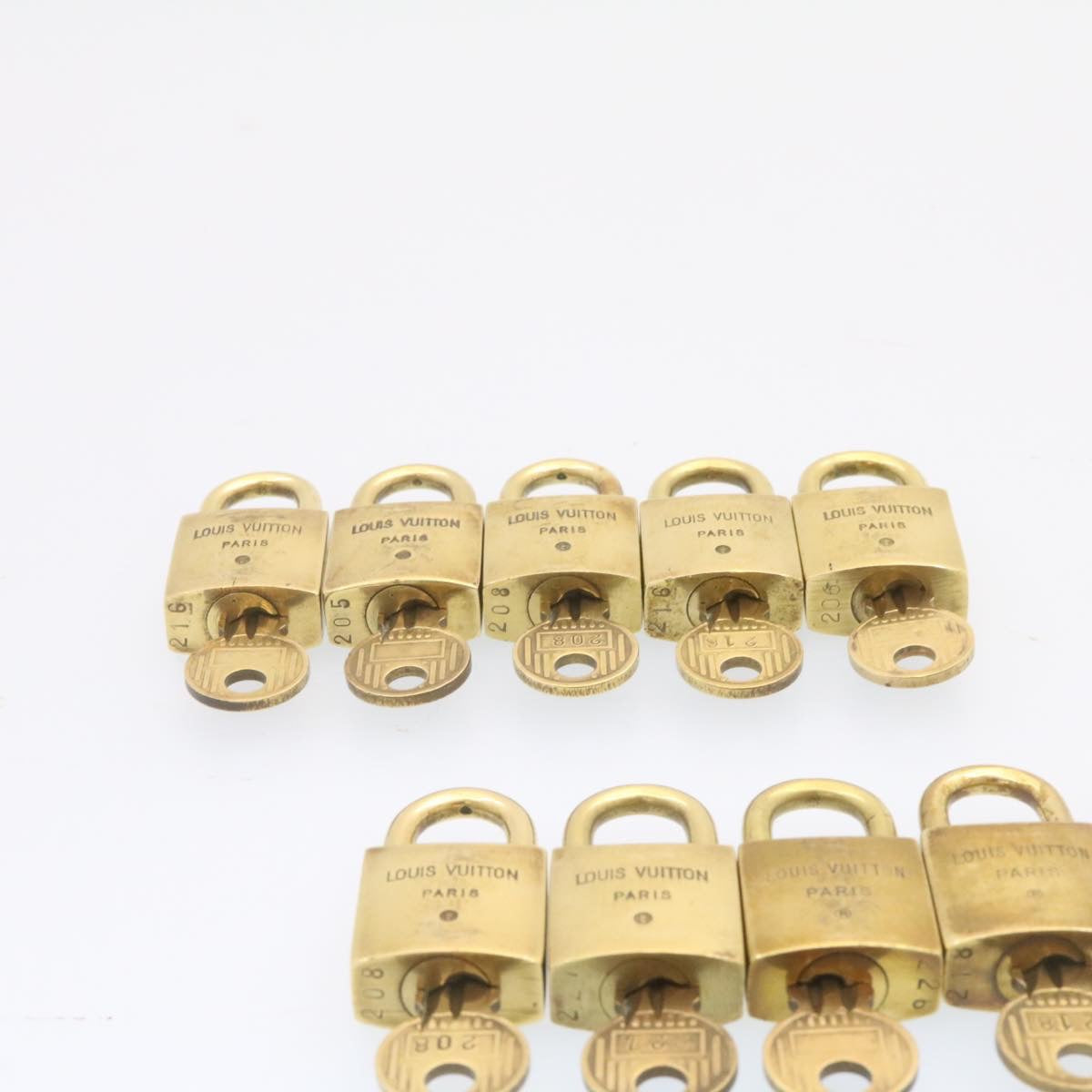 LOUIS VUITTON Padlock 10set Vintage Gold Tone LV 24411