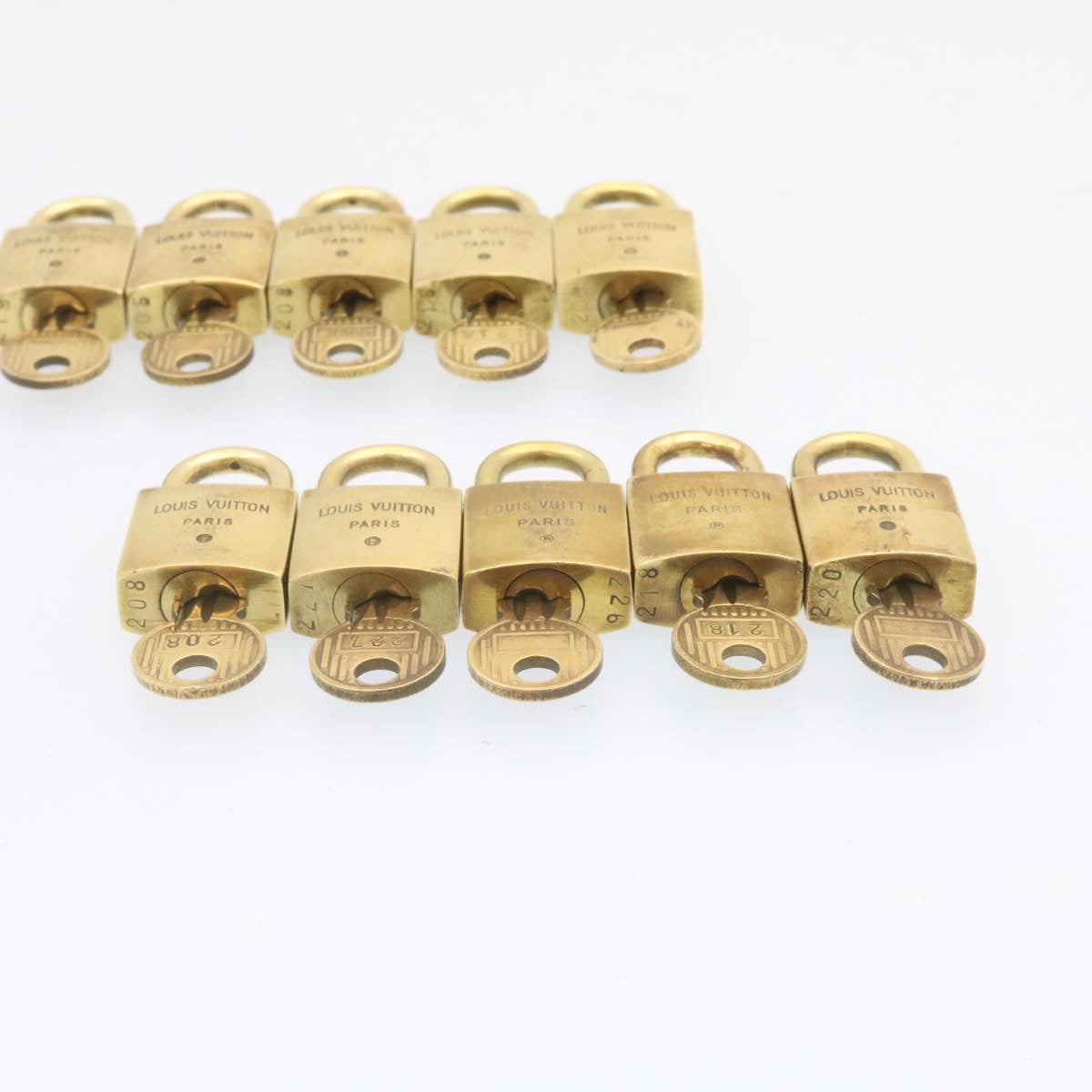 LOUIS VUITTON Padlock 10set Vintage Gold Tone LV 24411