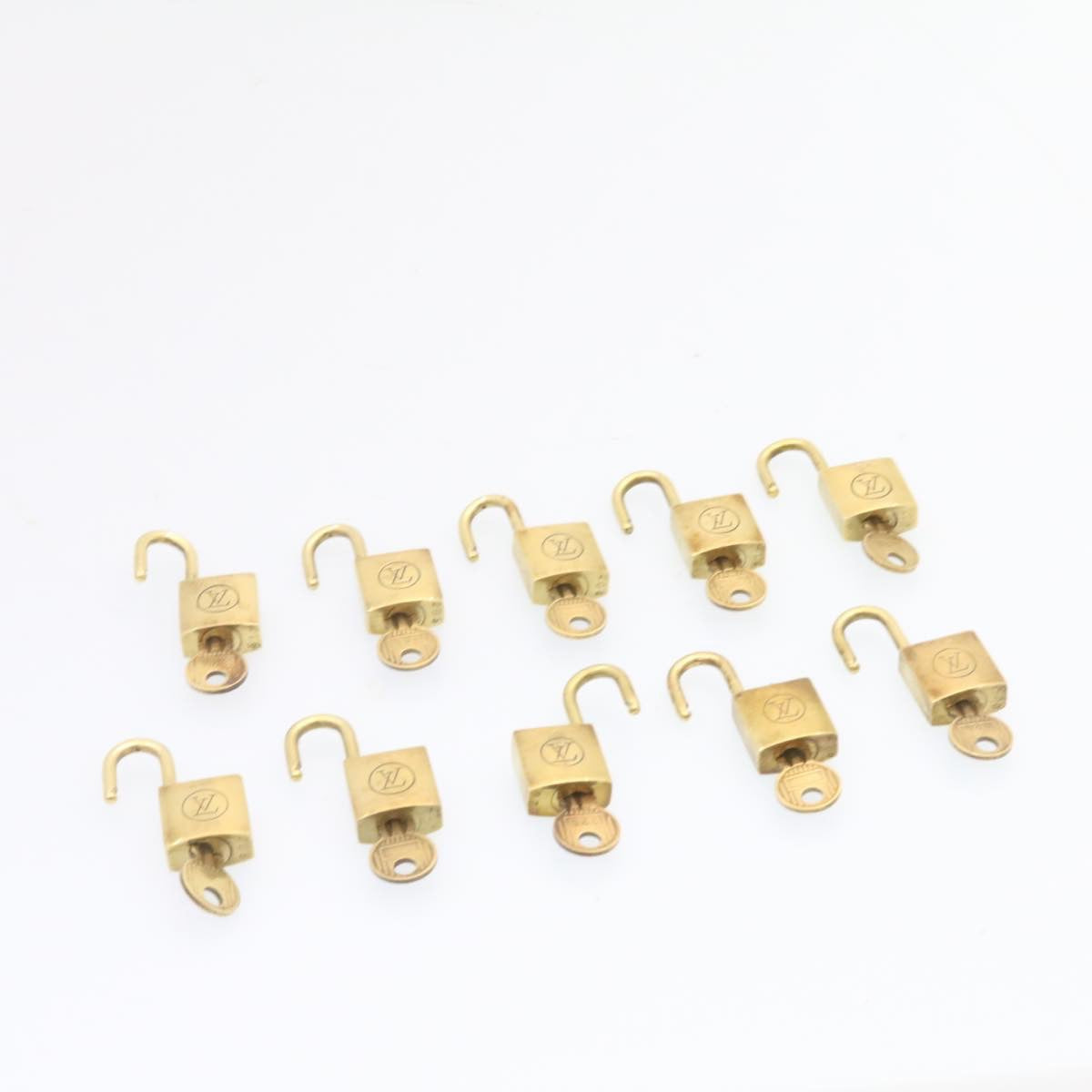 LOUIS VUITTON Padlock 10set Vintage Gold Tone LV 24411