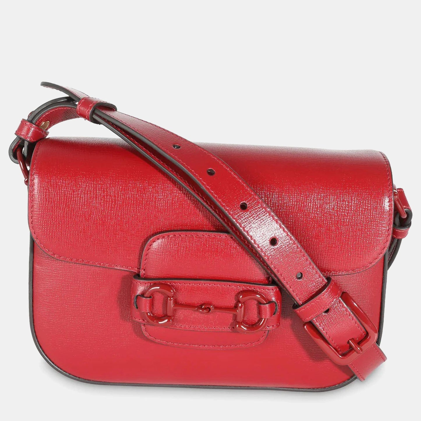 Luxury Gucci Trending 2025 Red Calfskin Mini Horsebit 1955 Shoulder Bag