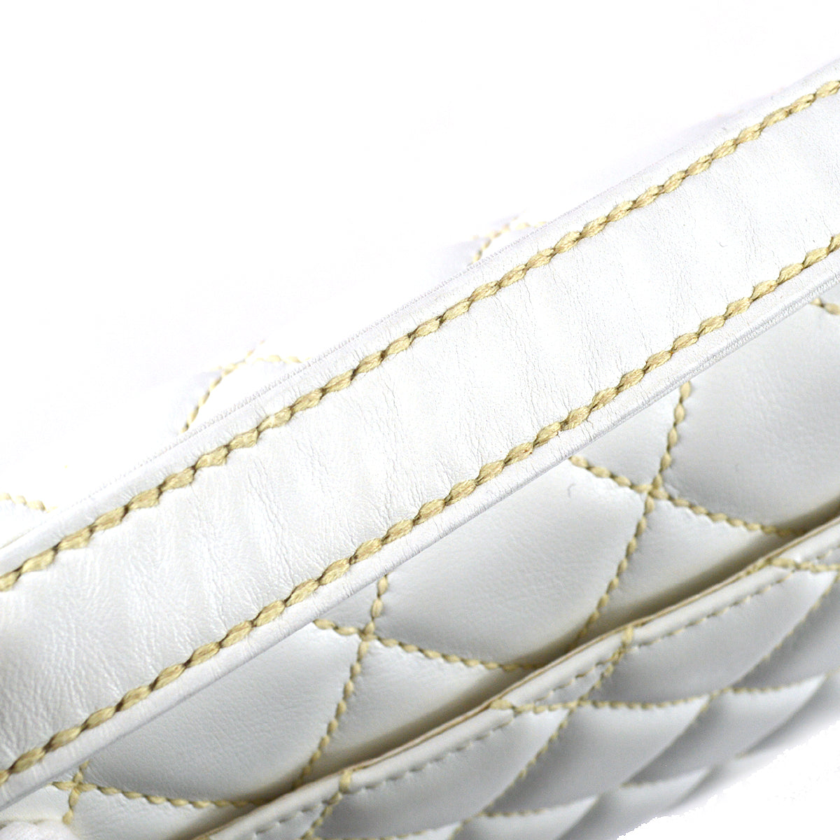 Luxury Chanel 2004-2005 White Calfskin Wild Stitch Handbag