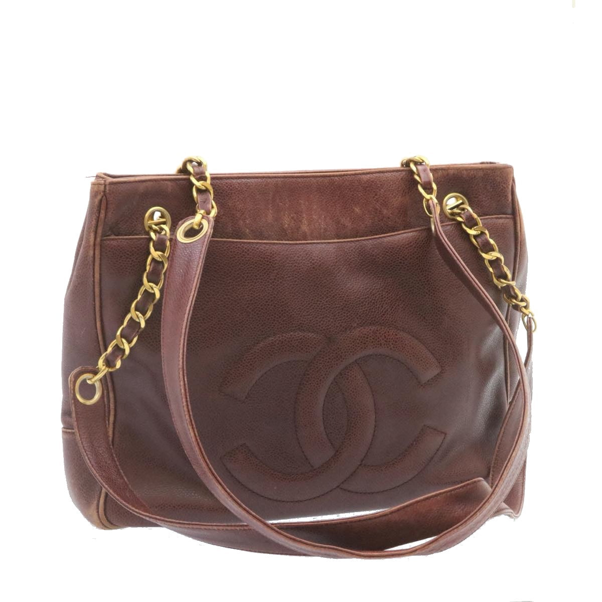 Luxury Chanel Caviar Skin Turn Lock Chain Shoulder Bag Bordeaux CC  24807A