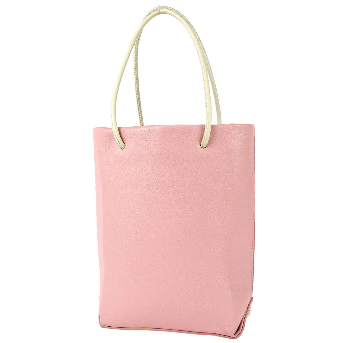 Luxury Chanel 1989-1991  * Essential Tote Bag Pink White Calfskin