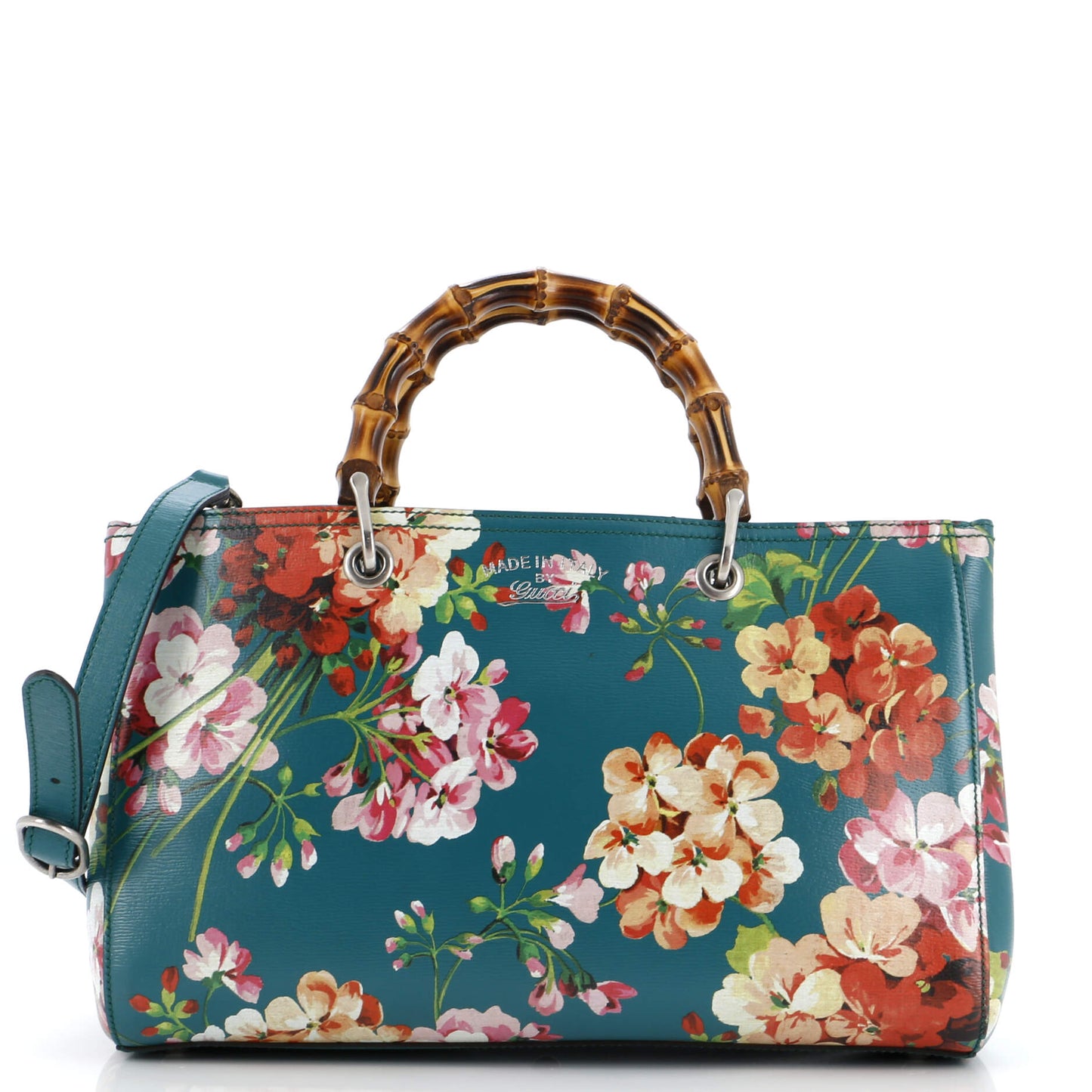 Luxury Gucci Trending 2025 Bamboo Shopper Tote Blooms Print Leather Medium