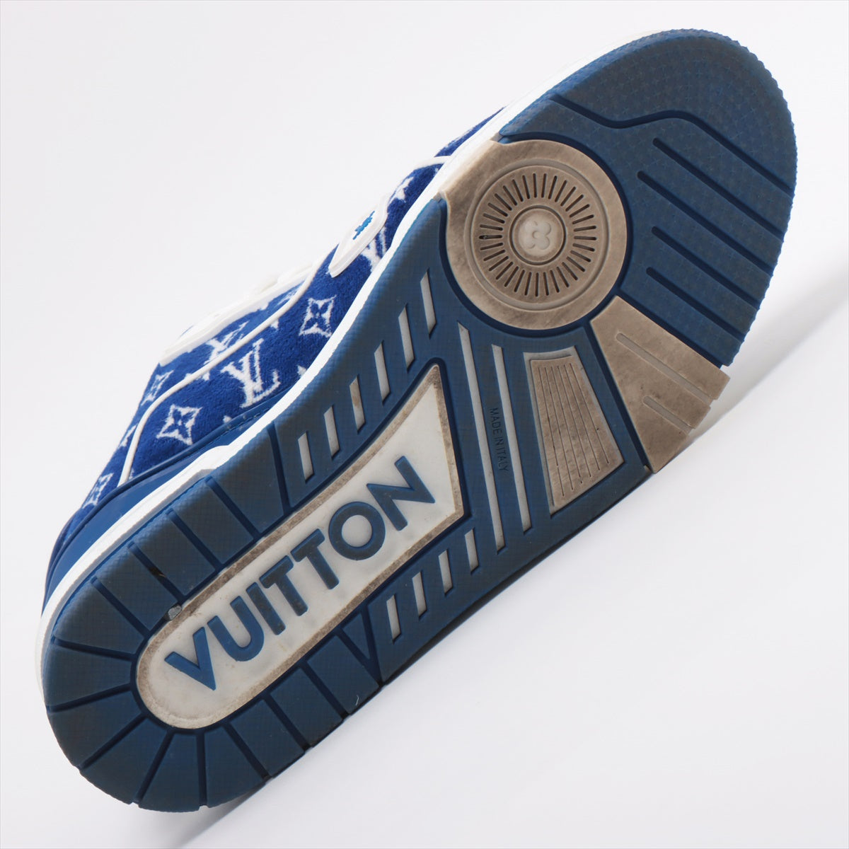 Louis Vuitton LV Trainer Line 23 Year Fabric Trainers 6 1/2 Men Blue LD0233 Monogram