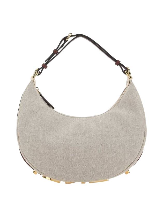Luxury Fendi Luxury Fendigraphy Small Canvas Hobo Shoulder Bag Natural White