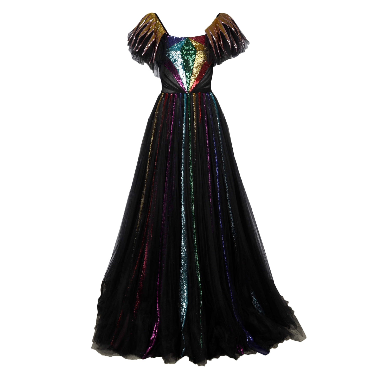 Luxury Gucci Trending 2025 Embroidered Sequin Tulle Gown - '10s